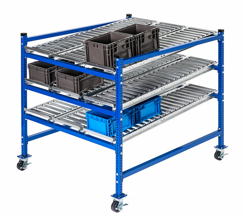Mobile Gravity Flow Rack with Casters